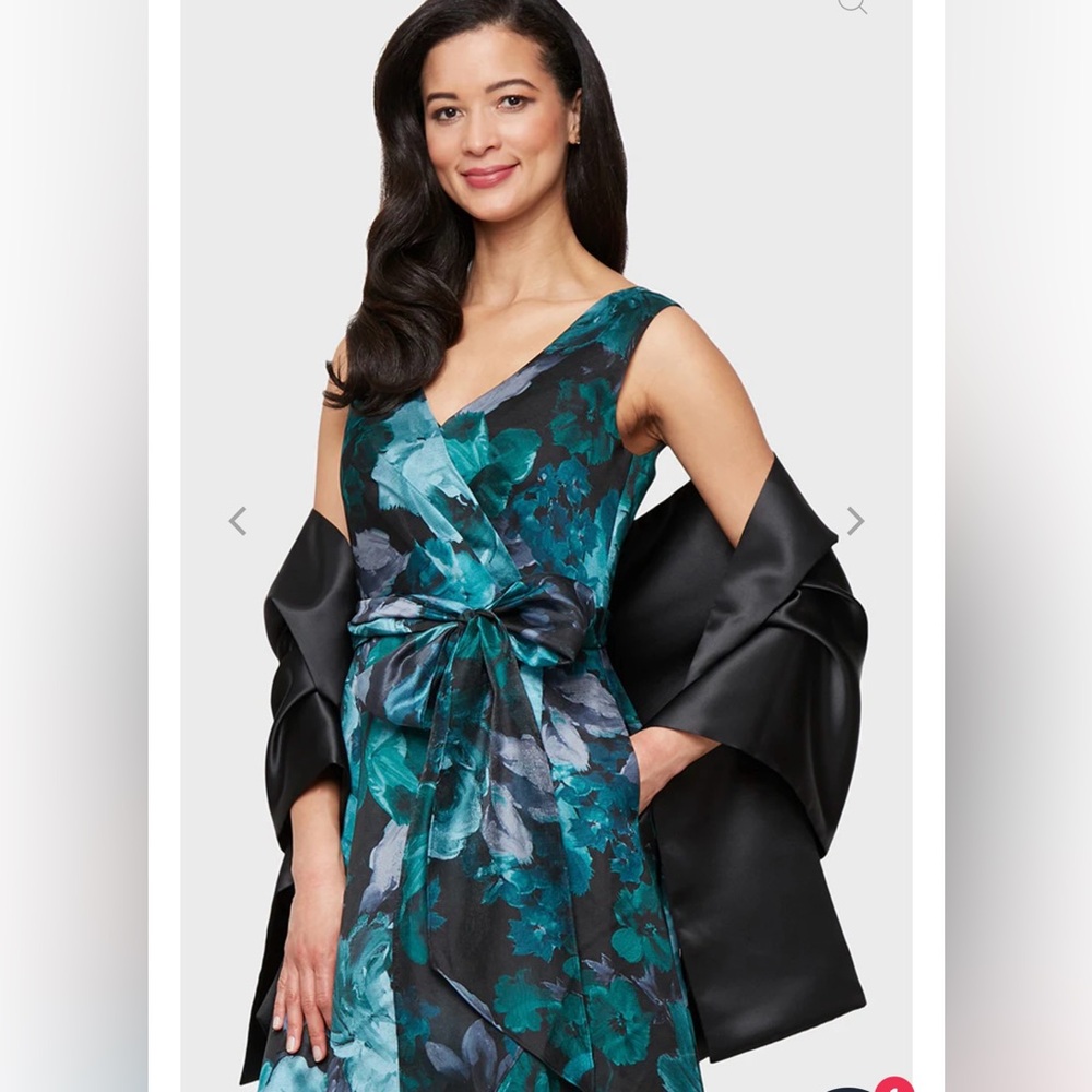 Alex Evenings Black Satin Shawl One Size